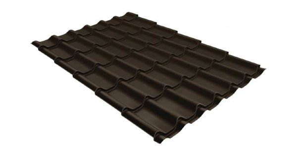 Металлочерепица классик 0,5 Satin RR 32 темно-коричневый купить в Абакане
