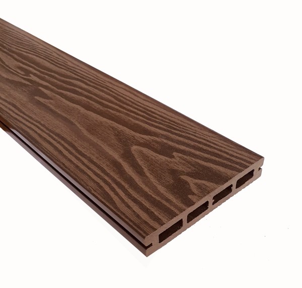 Террасная доска из ДПК Terrapol Смарт 3D Пустотелая с пазом Орех Милано купить в Абакане