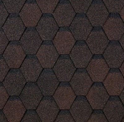 Гибкая черепица EURASIA Docke, Коллекция ШЕСТИГРАННИК Коричневый