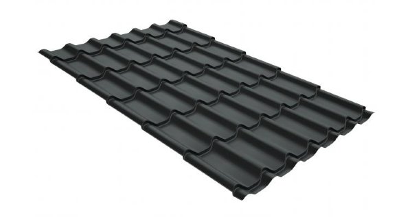 Металлочерепица классик GL 0,5 GreenCoat Pural Matt RR 23 темно-серый (RAL 7024 мокрый асфальт) купить в Абакане