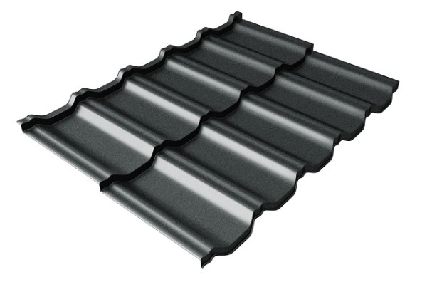 Металлочерепица модульная Квинта Uno Grand Line c 3D резом 0,5 GreenСoat Pural Matt RR2Н3 (RAL 7016 антрацитово-серый) купить в Абакане