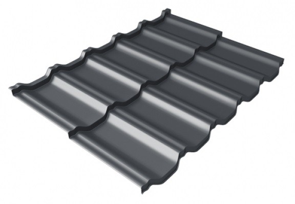 Металлочерепица модульная Квинта Uno Grand Line c 3D резом 0,5 Satin Мatt RAL 7024 мокрый асфальт купить в Абакане