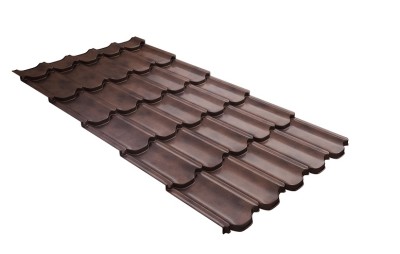 Металлочерепица квинта плюс с  3D резом 0,45 Safari Twincolor Brown