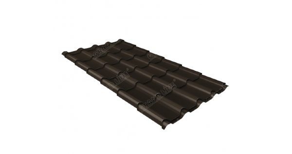 Металлочерепица камея GL 0,5 GreenCoat Pural matt RR 32 темно-коричневый (RAL 8019 серо-коричневый) купить в Абакане