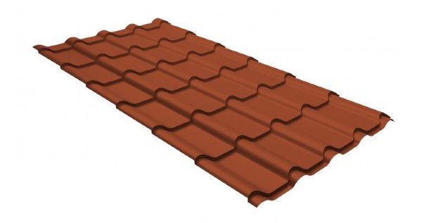 Металлочерепица камея GL 0,5 GreenCoat Pural RR 750 кирпично-красный (RAL 8004 терракота) купить в Абакане