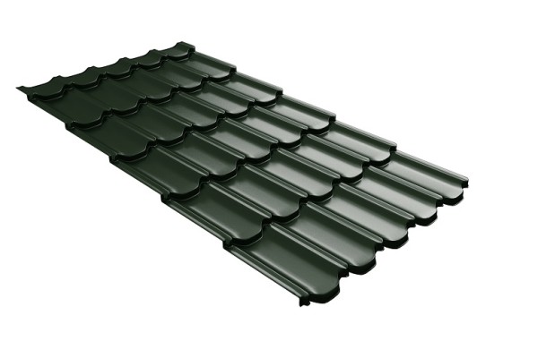Металлочерепица квинта плюс с 3D резом 0,5 GreenСoat Pural RR 11 темно-зеленый (RAL 6020 хромовая зелень) купить в Абакане