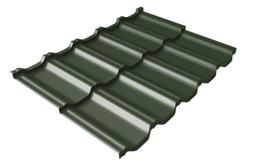 Металлочерепица модульная Квинта Uno Grand Line c 3D резом 0,5 GreenСoat Pural Matt RR 11 темно-зеленый (RAL 6020 хромовая зелень) купить в Абакане