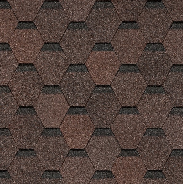 Гибкая черепица Docke, коллекция Шестигранник Коричневый купить в Абакане