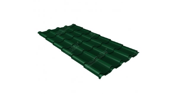 Металлочерепица камея 0,5 Satin RAL 6005 зеленый мох купить в Абакане