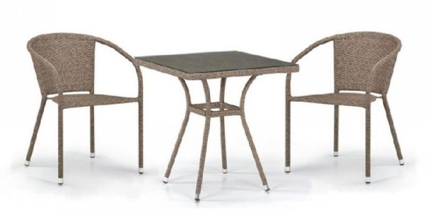 Комплект плетеной мебели AFINA из иск. ротанга T282BNT/Y137C-W56 Light Brown 2Pcs купить в Абакане