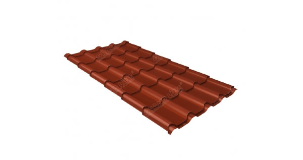 Металлочерепица камея 0,5 Satin RAL 8004 терракота купить в Абакане