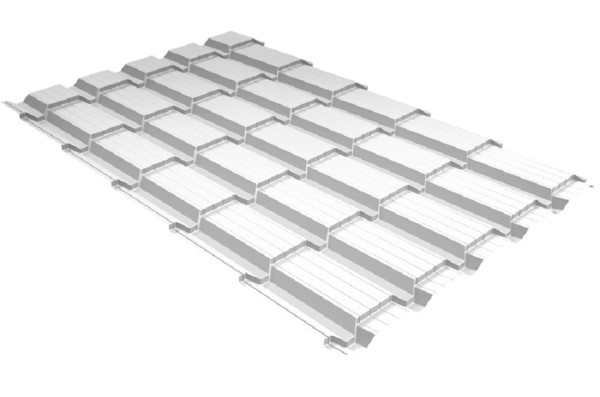 Металлочерепица GL квадро профи 0,5 Satin RAL 9003 сигнальный белый купить в Абакане