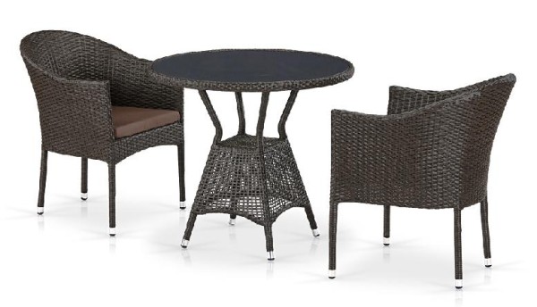 Комплект плетеной мебели AFINA из иск. ротанга T707ANS/Y350-W53 Brown 2Pcs купить в Абакане
