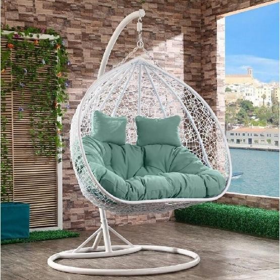 Кресло Подвесное из искусственного ротанга AFM-109A White/Green купить в Абакане