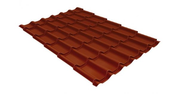 Металлочерепица классик GL 0,5 Velur20 RAL 8004 терракота купить в Абакане