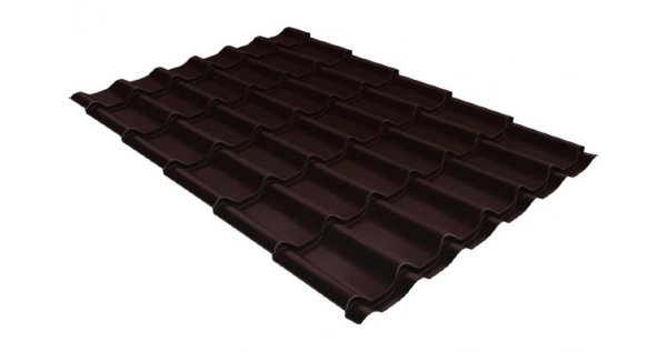 Металлочерепица классик GL 0,5 Velur20 RAL 8017 шоколад купить в Абакане