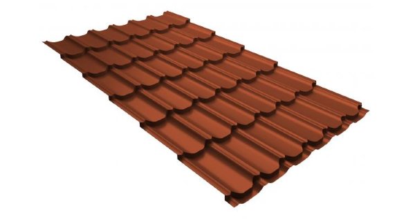 Металлочерепица квинта плюс 0,5 GreenCoat Pural RR 750 кирпично-красный (RAL 8004 терракота) купить в Абакане